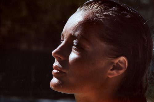 Romy Schneider sur le tournage de la piscine 1968