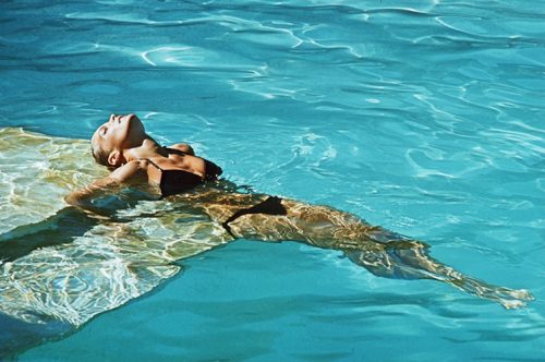 Romy Schneider sur le tournage de la piscine 1968