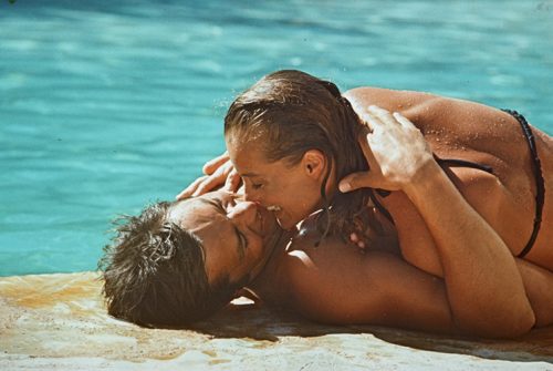 Romy Schneider sur le tournage de la piscine 1968