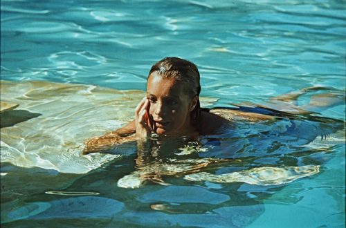 Romy Schneider sur le tournage de la piscine 1968