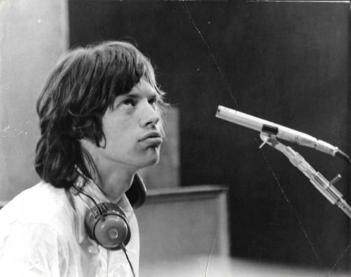 Tirage vintage Mick Jagger sur le tournage du film "One Plus One' de Jean-Luc Godard, 1968