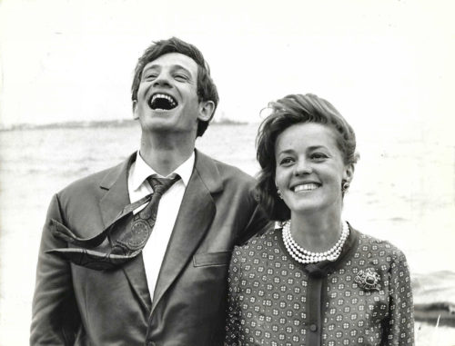 Tirage vintage Jeanne moreau et Jean Paul Belmondo, Cannes 1960